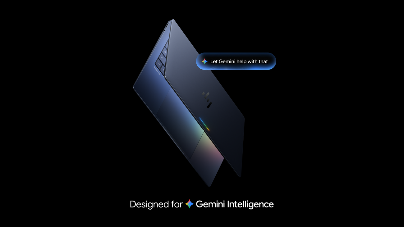 Official image accompanying Googlebook’s built-in intelligence reinvents the way you use your laptop